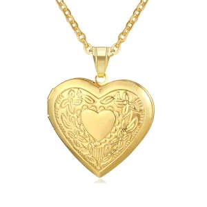 Medaillon coeur floral Winged Charm