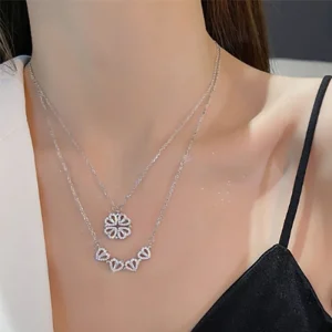 Collier trefle porte