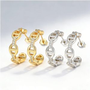 Boucles d'Oreilles Maille Marine